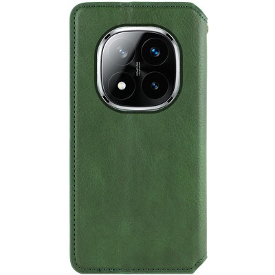 Шкіряний чохол-книжка GETMAN Cubic (PU) для Xiaomi Redmi Note 14 Pro 4G Зелений