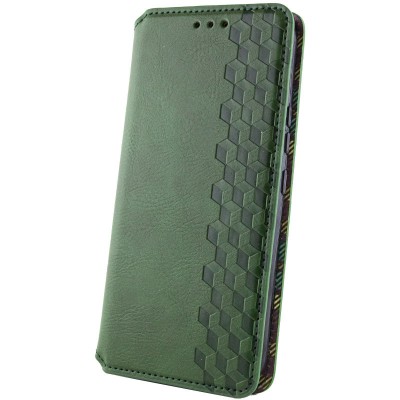 Шкіряний чохол-книжка GETMAN Cubic (PU) для Xiaomi Redmi Note 14 Pro 4G Зелений