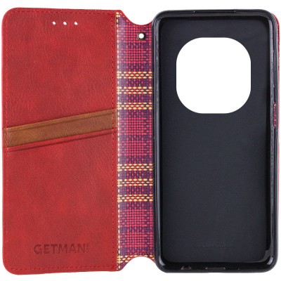 Шкіряний чохол-книжка GETMAN Cubic (PU) для Xiaomi Redmi Note 14 Pro 5G / 14 Pro+ Червоний