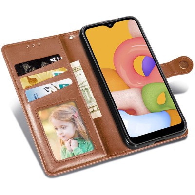 Шкіряний чохол-книжка GETMAN Gallant (PU) для Motorola Moto G05 / E15 Коричневий