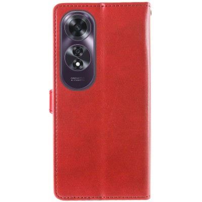 Шкіряний чохол-книжка GETMAN Gallant (PU) для Oppo A60 4G Червоний