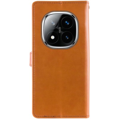 Шкіряний чохол-книжка GETMAN Gallant (PU) для Xiaomi Redmi Note 14 Pro 4G Коричневий
