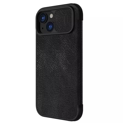 Шкіряний чохол-книжка Nillkin Qin Pro Camshield для Apple iPhone 15 (6.1") Чорний