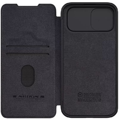 Шкіряний чохол-книжка Nillkin Qin Pro Camshield для Apple iPhone 15 (6.1") Чорний