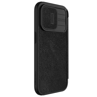 Шкіряний чохол-книжка Nillkin Qin Pro Camshield для Apple iPhone 15 Pro Max (6.7") Чорний Шкіряний чохол-книжка Nillkin Qin Pro Camshield для Apple iPhone 15 Pro Max (6.7") Чорний