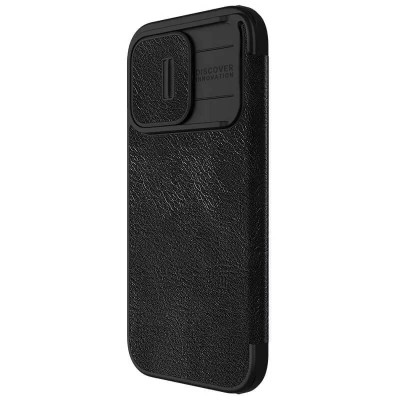 Шкіряний чохол-книжка Nillkin Qin Pro Camshield для Apple iPhone 15 Pro Max (6.7") Чорний Шкіряний чохол-книжка Nillkin Qin Pro Camshield для Apple iPhone 15 Pro Max (6.7") Чорний
