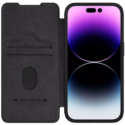 Шкіряний чохол-книжка Nillkin Qin Pro Camshield для Apple iPhone 15 Pro Max (6.7") Чорний Шкіряний чохол-книжка Nillkin Qin Pro Camshield для Apple iPhone 15 Pro Max (6.7") Чорний