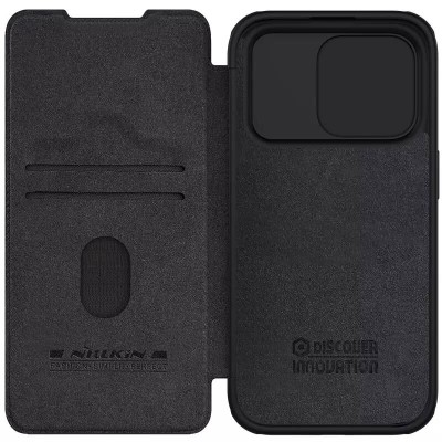 Шкіряний чохол-книжка Nillkin Qin Pro Camshield для Apple iPhone 15 Pro Max (6.7") Чорний Шкіряний чохол-книжка Nillkin Qin Pro Camshield для Apple iPhone 15 Pro Max (6.7") Чорний