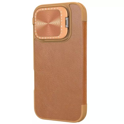 Шкіряний чохол-книжка Nillkin Qin Prop для Apple iPhone 16 Pro Max (6.9") Brown