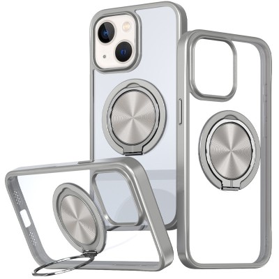 TPU+PC чохол Metal Ring with MagSafe для Apple iPhone 15 (6.1") Сірий TPU+PC чохол Metal Ring with MagSafe для Apple iPhone 15 (6.1") Сірий