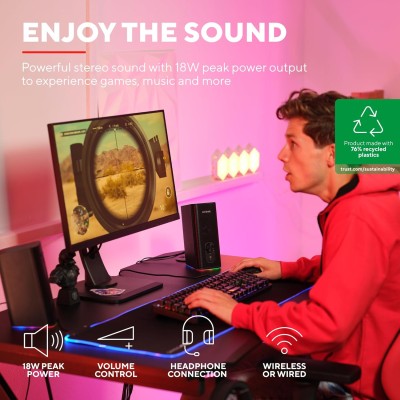 Акустична система Trust GXT 612 Cetic 2.0, BT/USB/AUX, чорний Акустична система Trust GXT 612 Cetic 2.0, BT/USB/AUX, чорний