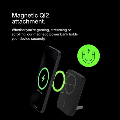 Акумулятор портативний літій-іонний Power Bank Belkin 8000мА·год, 15Вт, MagSafe Qi2, чорний Акумулятор портативний літій-іонний Power Bank Belkin 8000мА·год, 15Вт, MagSafe Qi2, чорний