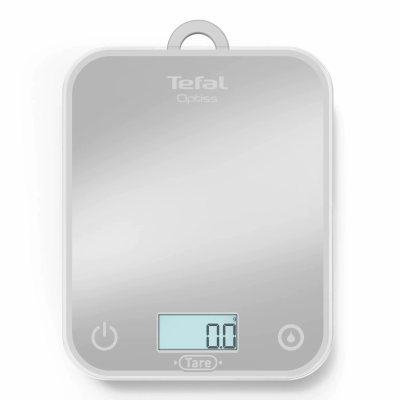 Ваги Tefal кухонні Optiss, 5кг, AAAx2 в комплекті, скло, срібло (BC50U4V0) Ваги Tefal кухонні Optiss, 5кг, AAAx2 в комплекті, скло, срібло (BC50U4V0)