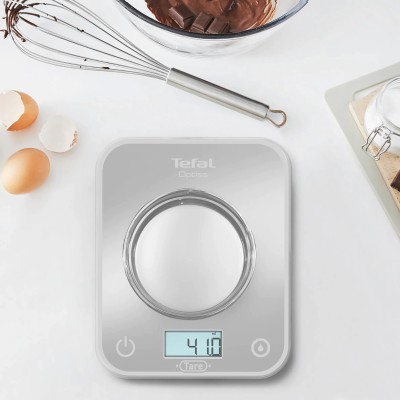 Ваги Tefal кухонні Optiss, 5кг, AAAx2 в комплекті, скло, срібло (BC50U4V0) Ваги Tefal кухонні Optiss, 5кг, AAAx2 в комплекті, скло, срібло (BC50U4V0)