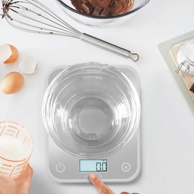 Ваги Tefal кухонні Optiss, 5кг, AAAx2 в комплекті, скло, срібло (BC50U4V0) Ваги Tefal кухонні Optiss, 5кг, AAAx2 в комплекті, скло, срібло (BC50U4V0)