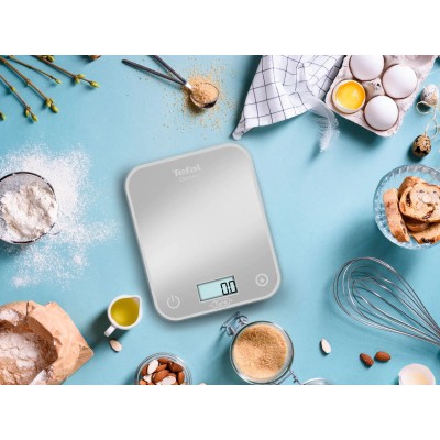 Ваги Tefal кухонні Optiss, 5кг, AAAx2 в комплекті, скло, срібло (BC50U4V0) Ваги Tefal кухонні Optiss, 5кг, AAAx2 в комплекті, скло, срібло (BC50U4V0)