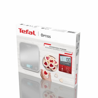 Ваги Tefal кухонні Optiss, 5кг, AAAx2 в комплекті, скло, срібло (BC50U4V0) Ваги Tefal кухонні Optiss, 5кг, AAAx2 в комплекті, скло, срібло (BC50U4V0)