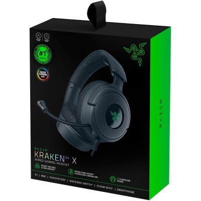 Гарнітура ігрова Razer Kraken V4 X, 7.1, USB-A, 1.8м, RGB, (RZ04-05180100-R3M1) чорний Гарнітура ігрова Razer Kraken V4 X, 7.1, USB-A, 1.8м, RGB, (RZ04-05180100-R3M1) чорний
