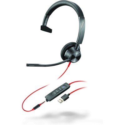 Гарнітура комп'ютерна моно On-ear Poly Blackwire 3315-M, USB-A, всеспрямований, чорний (76J13AA) Гарнітура комп'ютерна моно On-ear Poly Blackwire 3315-M, USB-A, всеспрямований, чорний (76J13AA)