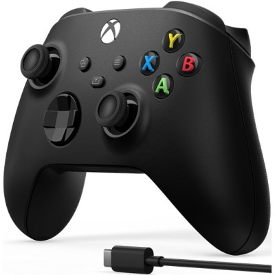 Геймпад Microsoft Xbox Series X | S Wireless Controller Carbon Black + USB Cable (XOA-0010/1V8-00001/1V8-00002)