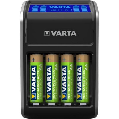 Зарядний пристрій VARTA LCD Plug Charger + Акумулятор NI-MH AA 2100 мАг, 4 шт. Зарядний пристрій VARTA LCD Plug Charger + Акумулятор NI-MH AA 2100 мАг, 4 шт.