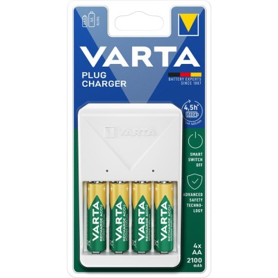 Зарядний пристрій Varta Plug Charger 4хNI MH AA2100 мА•год