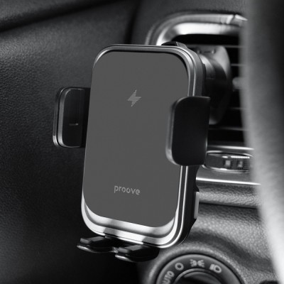 Автомобільний тримач з Бездротовим ЗП Proove Nitro Charge 15W matte black