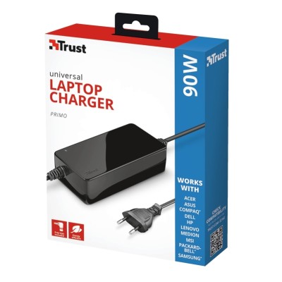 Адаптер живлення Trust Primo 90W-19V Universal Laptop, чорний