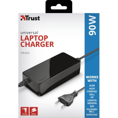 Адаптер живлення Trust Primo 90W-19V Universal Laptop, чорний