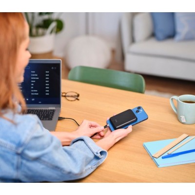 Акумулятор портативний літій-іонний power bank Trust Magnetic, 5000 мА·год, USB-C/бездротова зарядка, 15W, чорний