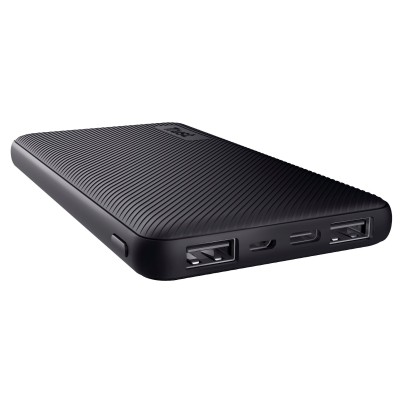 Акумулятор портативний літій-іонний power bank Trust Primo ECO, 10000мА·год, 2хUSB-A/USB-C, 15W, чорний Акумулятор портативний літій-іонний power bank Trust Primo ECO, 10000мА·год, 2хUSB-A/USB-C, 15W, чорний