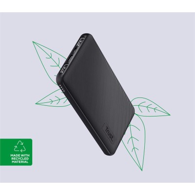 Акумулятор портативний літій-іонний power bank Trust Primo ECO, 10000мА·год, 2хUSB-A/USB-C, 15W, чорний Акумулятор портативний літій-іонний power bank Trust Primo ECO, 10000мА·год, 2хUSB-A/USB-C, 15W, чорний