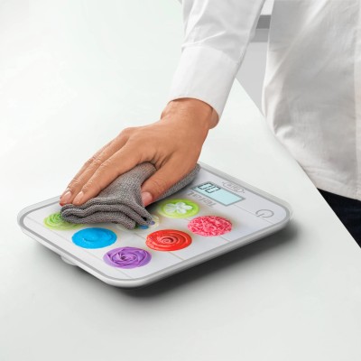 Ваги Tefal кухонні Optiss Cake Pops, 5кг, AAAx2 в комплекті, скло, різнокольорові (BC50D4V0)