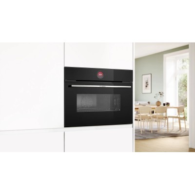Духова шафа Bosch електрична компактна, 45л, A, дисплей, конвекція, ф-ція мікрохвиль, чорний (CMG7241B1)