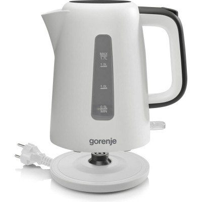Електрочайник Gorenje 1.7л, Strix контроль, пластик, білий (K17XG)
