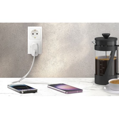 Зарядний пристрій мережевий Belkin 60Вт 2хUSB-С PD PPS, білий (WCB010VFWH) Зарядний пристрій мережевий Belkin 60Вт 2хUSB-С PD PPS, білий (WCB010VFWH)