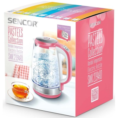Електрочайник Sencor 2л, Strix, скло, 5 темп.реж, малиновий (SWK2194RD) Електрочайник Sencor 2л, Strix, скло, 5 темп.реж, малиновий (SWK2194RD)