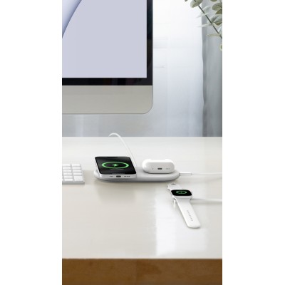 Зарядний пристрій бездротовий Belkin 2в1 15Вт Pad Qi2, білий (WIZ021VFWH) Зарядний пристрій бездротовий Belkin 2в1 15Вт Pad Qi2, білий (WIZ021VFWH)