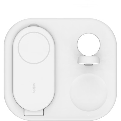 Зарядний пристрій бездротовий Belkin 3в1 Magnetic Foldable iPhone/Watch/AirPods, Qi2 15Вт, білий (WIZ029VFWH) Зарядний пристрій бездротовий Belkin 3в1 Magnetic Foldable iPhone/Watch/AirPods, Qi2 15Вт, білий (WIZ029VFWH)