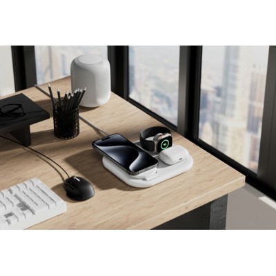 Зарядний пристрій бездротовий Belkin 3в1 Magnetic Foldable iPhone/Watch/AirPods, Qi2 15Вт, білий (WIZ029VFWH) Зарядний пристрій бездротовий Belkin 3в1 Magnetic Foldable iPhone/Watch/AirPods, Qi2 15Вт, білий (WIZ029VFWH)