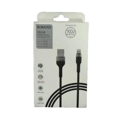 Кабель Romoss CB12B USB-Ligh 2.4A 1m (CB12B-621-234H) чорний Кабель Romoss CB12B USB-Ligh 2.4A 1m (CB12B-621-234H) чорний