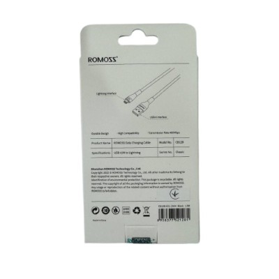 Кабель Romoss CB12B USB-Ligh 2.4A 1m (CB12B-621-234H) чорний Кабель Romoss CB12B USB-Ligh 2.4A 1m (CB12B-621-234H) чорний
