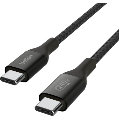 Кабель USB-C > USB-C заряджання/синхронізації Belkin 1м, 240Вт, Type-C, плетений, чорний (CAB015BT1MBK) Кабель USB-C > USB-C заряджання/синхронізації Belkin 1м, 240Вт, Type-C, плетений, чорний (CAB015BT1MBK)