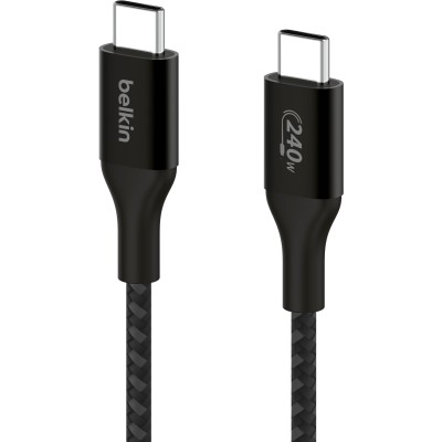 Кабель USB-C > USB-C заряджання/синхронізації Belkin 1м, 240Вт, Type-C, плетений, чорний (CAB015BT1MBK) Кабель USB-C > USB-C заряджання/синхронізації Belkin 1м, 240Вт, Type-C, плетений, чорний (CAB015BT1MBK)