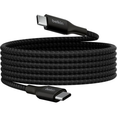 Кабель USB-C > USB-C заряджання/синхронізації Belkin 1м, 240Вт, Type-C, плетений, чорний (CAB015BT1MBK) Кабель USB-C > USB-C заряджання/синхронізації Belkin 1м, 240Вт, Type-C, плетений, чорний (CAB015BT1MBK)