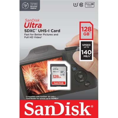 Карта пам'яті SanDisk SD 128GB C10 UHS-I R140MB/s Ultra (SDSDUNB-128G-GN6IN) Карта пам'яті SanDisk SD 128GB C10 UHS-I R140MB/s Ultra (SDSDUNB-128G-GN6IN)