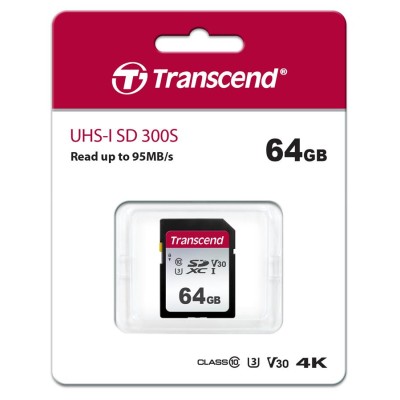 Карта пам'яті Transcend SD 64GB C10 UHS-I R100/W20MB/s (TS64GSDC300S) Карта пам'яті Transcend SD 64GB C10 UHS-I R100/W20MB/s (TS64GSDC300S)