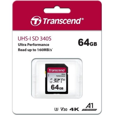 Карта пам'яті Transcend SD 64GB C10 UHS-I U3 R160/W50MB/s 4K (TS64GSDC340S) Карта пам'яті Transcend SD 64GB C10 UHS-I U3 R160/W50MB/s 4K (TS64GSDC340S)