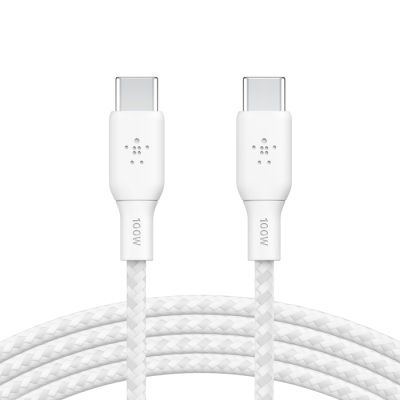 Кабель USB-C > USB-C заряджання/синхронізації Belkin 2м, 100Вт, Type-C, плетений, білий (CAB014BT2MWH) Кабель USB-C > USB-C заряджання/синхронізації Belkin 2м, 100Вт, Type-C, плетений, білий (CAB014BT2MWH)