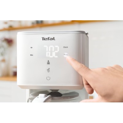 Кавоварка Tefal крапельна Sense 1.25л, мелена, LED-дисплей, сенсор.керування, білий (CM693110) Кавоварка Tefal крапельна Sense 1.25л, мелена, LED-дисплей, сенсор.керування, білий (CM693110)